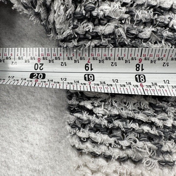 Michael Michael Kors Womens XS Knit Hooded Long Cardigan White Gray Striped‎ - Picture 13 of 14